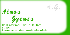 almos gyenis business card